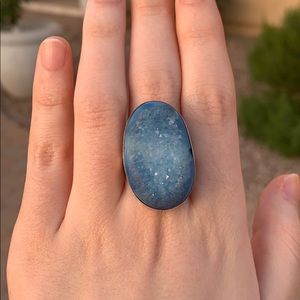 Druzy Geode Sterling Silver Ring